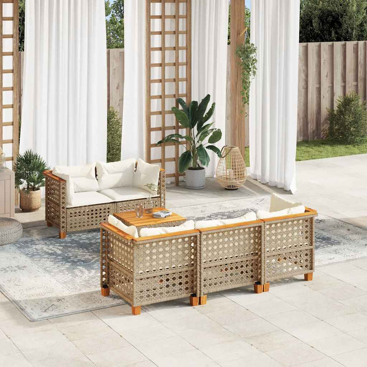 Set Mobilier De Grădină Cu Perne, 6 Piese, , Poliratan
