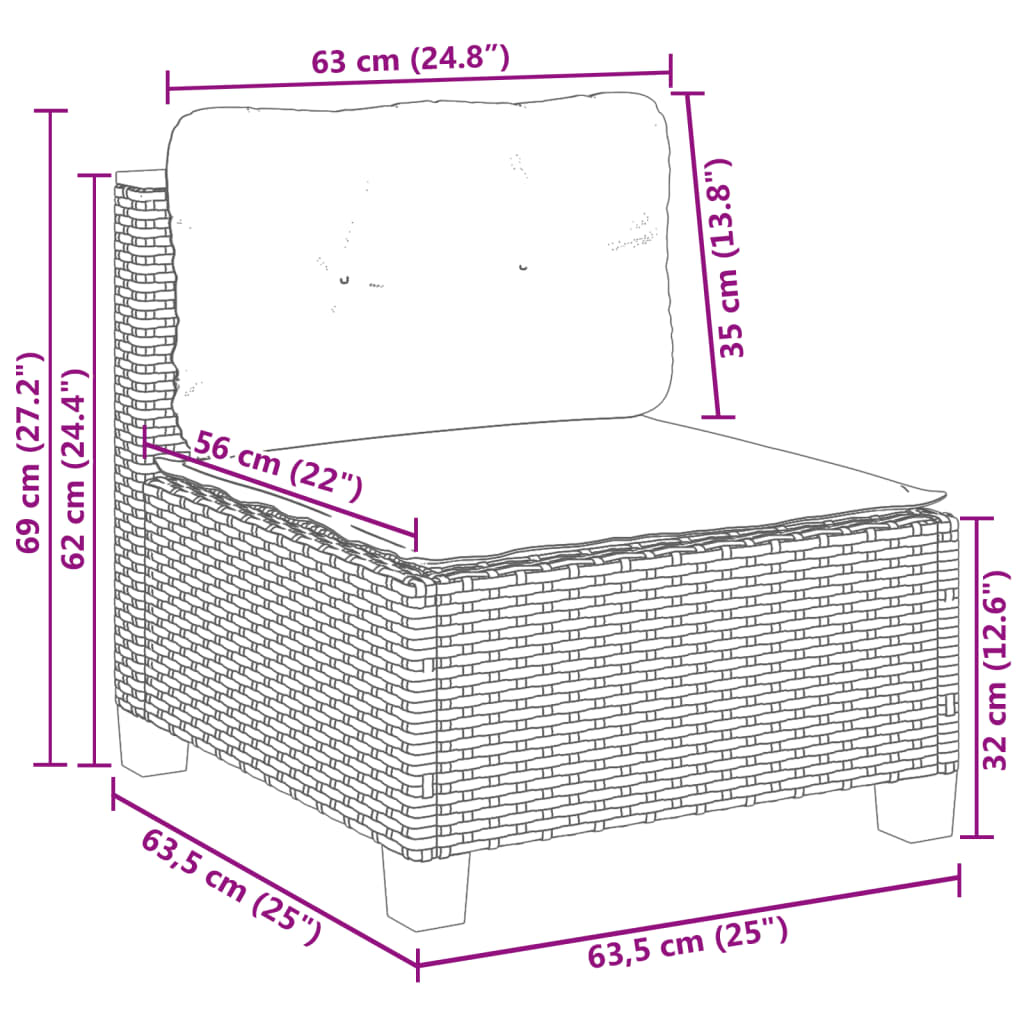 Set Canapea De Grădină Cu Perne, 4 Piese, , Poliratan