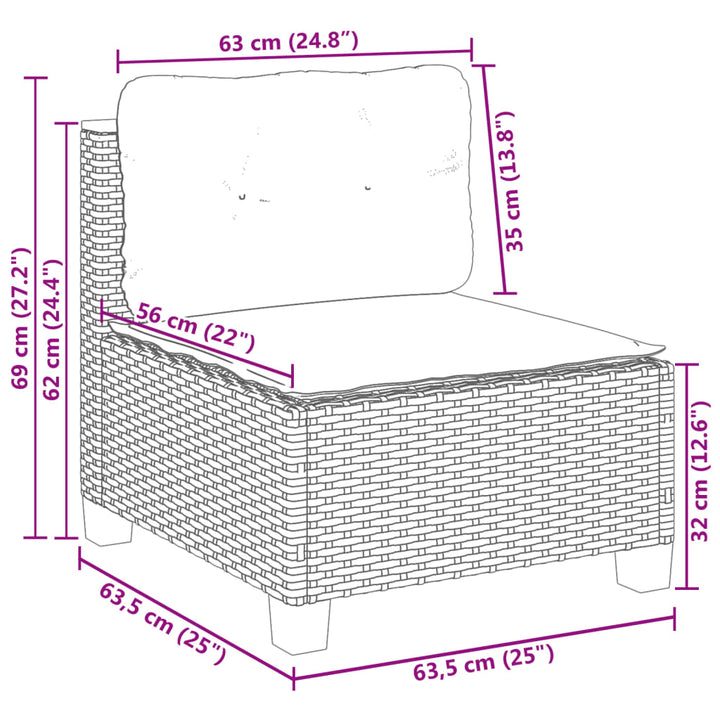 Set Canapea De Grădină Cu Perne, 4 Piese, , Poliratan