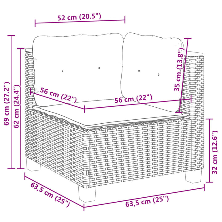 Set Canapea De Grădină Cu Perne, 4 Piese, , Poliratan