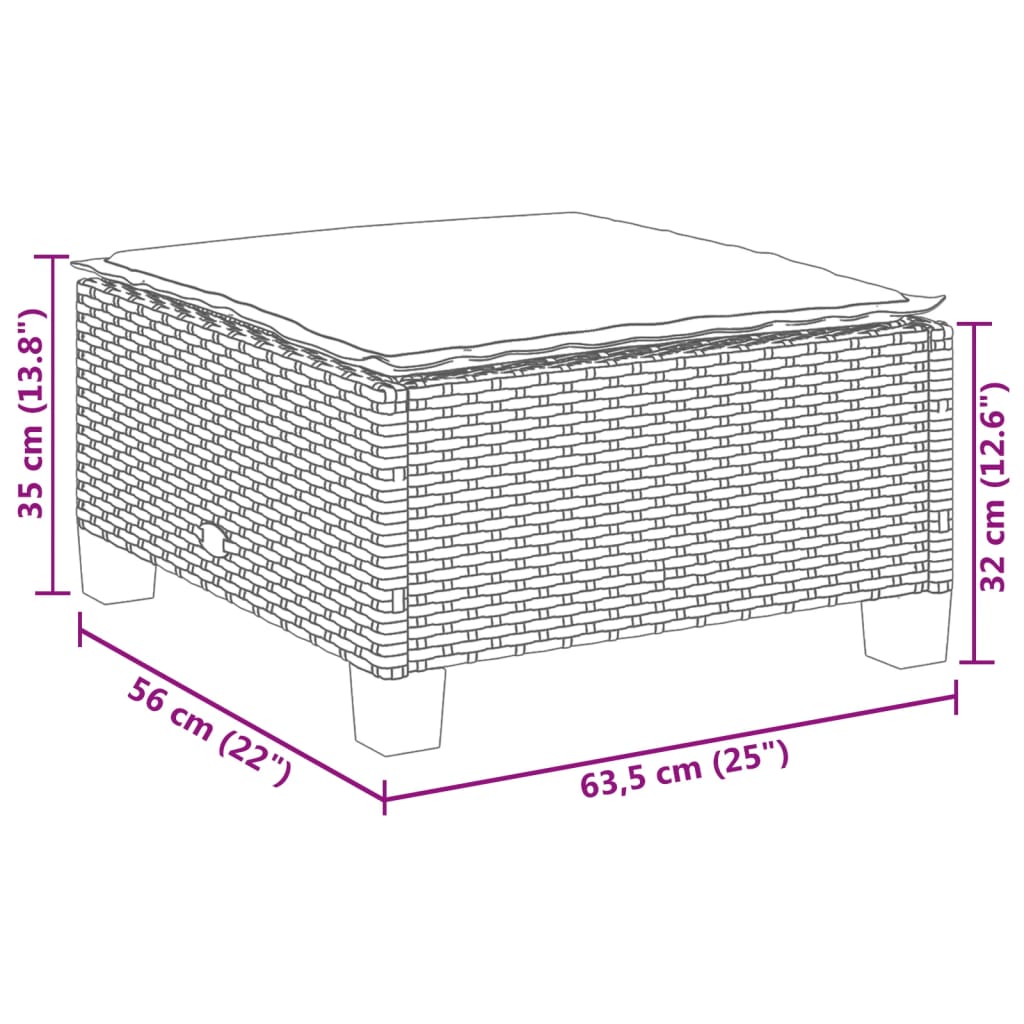 Set Canapea De Grădină Cu Perne, 4 Piese, , Poliratan