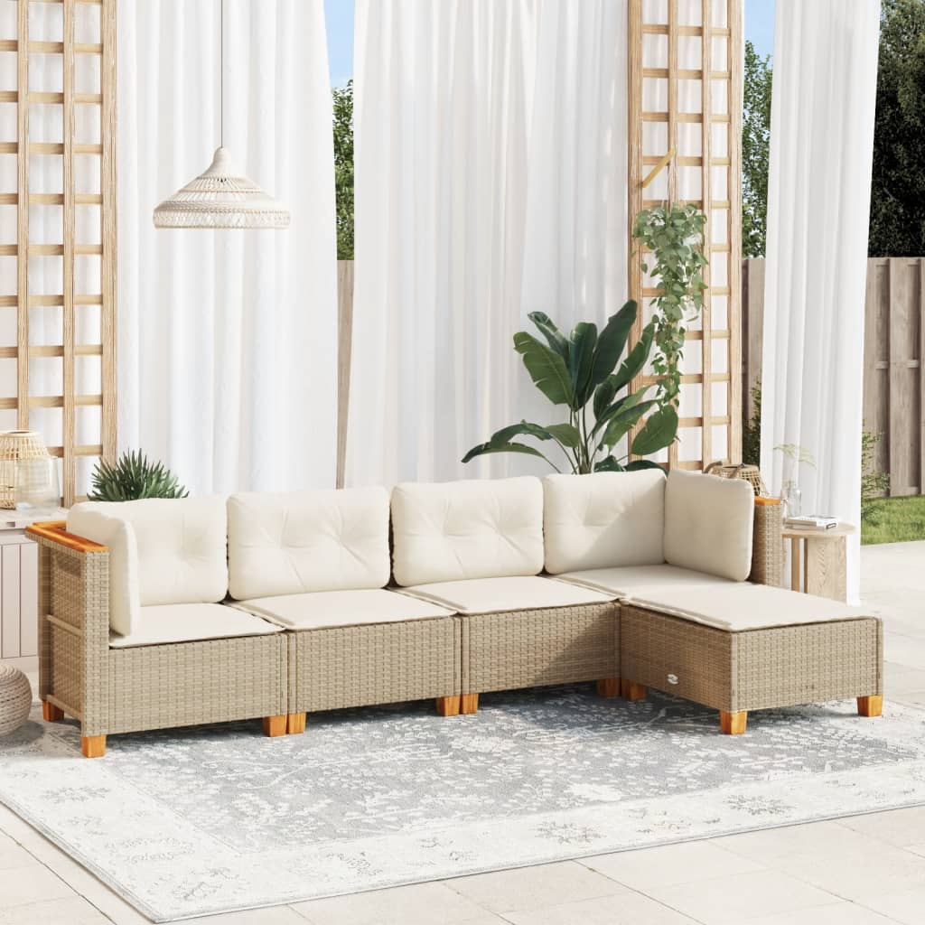 Set Mobilier De Grădină Cu Perne, 6 Piese, , Poliratan