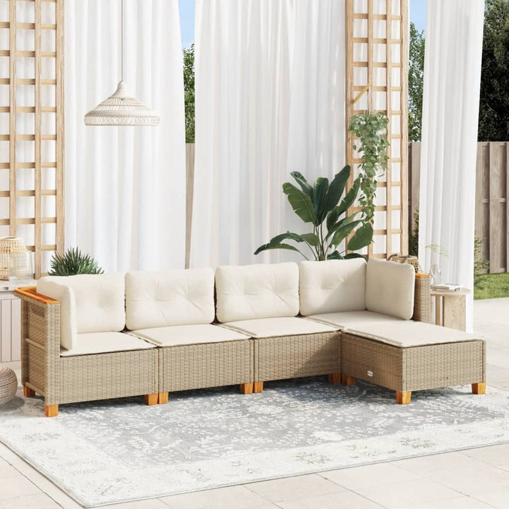 Set Mobilier De Grădină Cu Perne, 6 Piese, , Poliratan