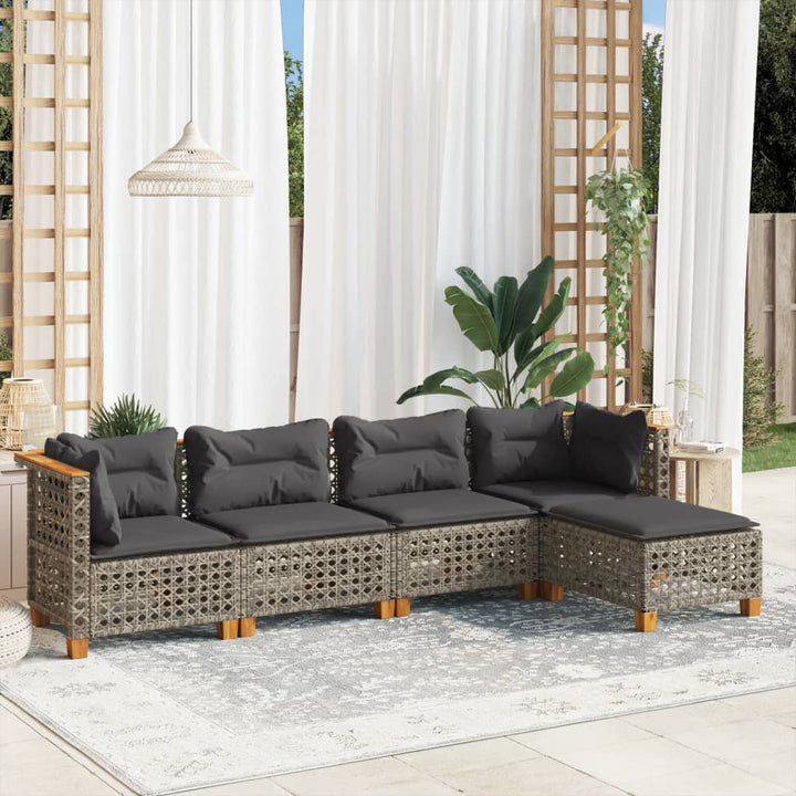 Set Mobilier De Grădină Cu Perne, 6 Piese, , Poliratan