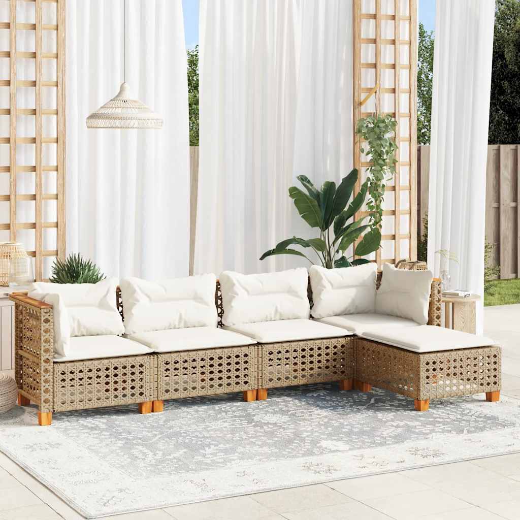 Set Mobilier De Grădină Cu Perne, 6 Piese, , Poliratan