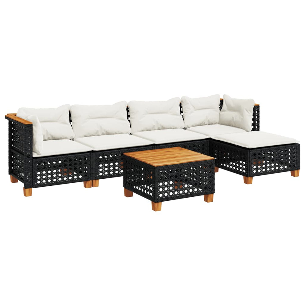 Set Mobilier De Grădină Cu Perne, 6 Piese, , Poliratan