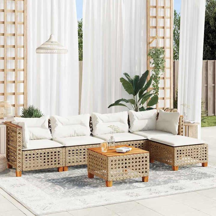 Set Mobilier De Grădină Cu Perne, 6 Piese, , Poliratan