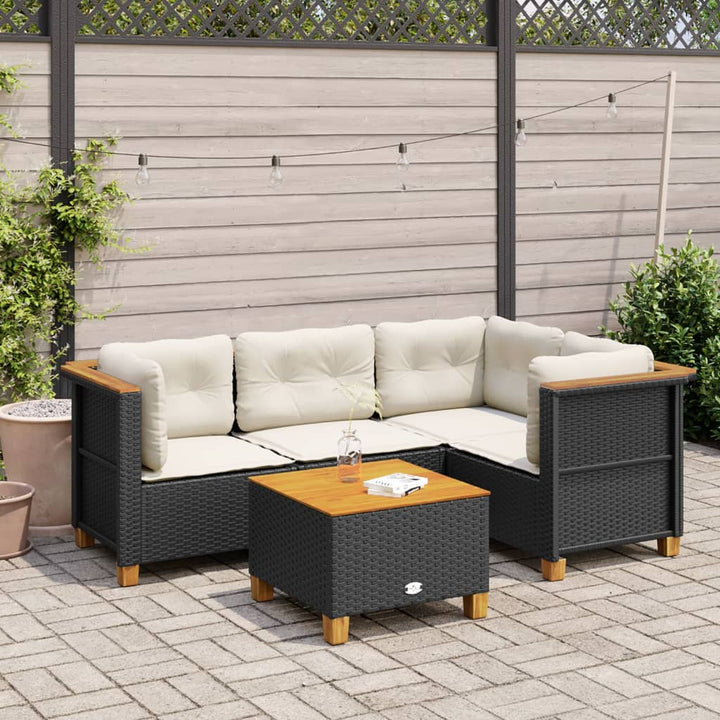 Set Canapea De Grădină Cu Perne, 5 Piese, , Poliratan
