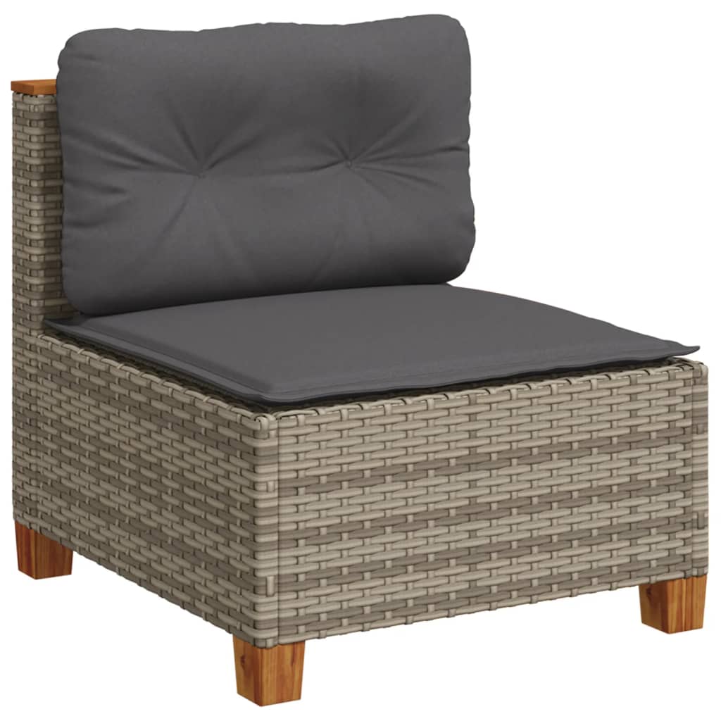 Set Canapea De Grădină Cu Perne, 5 Piese, , Poliratan