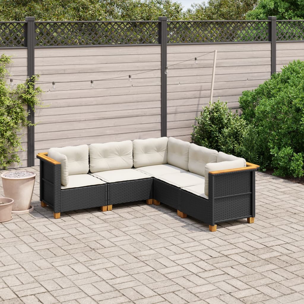 Set Mobilier De Grădină Cu Perne, 6 Piese, , Poliratan