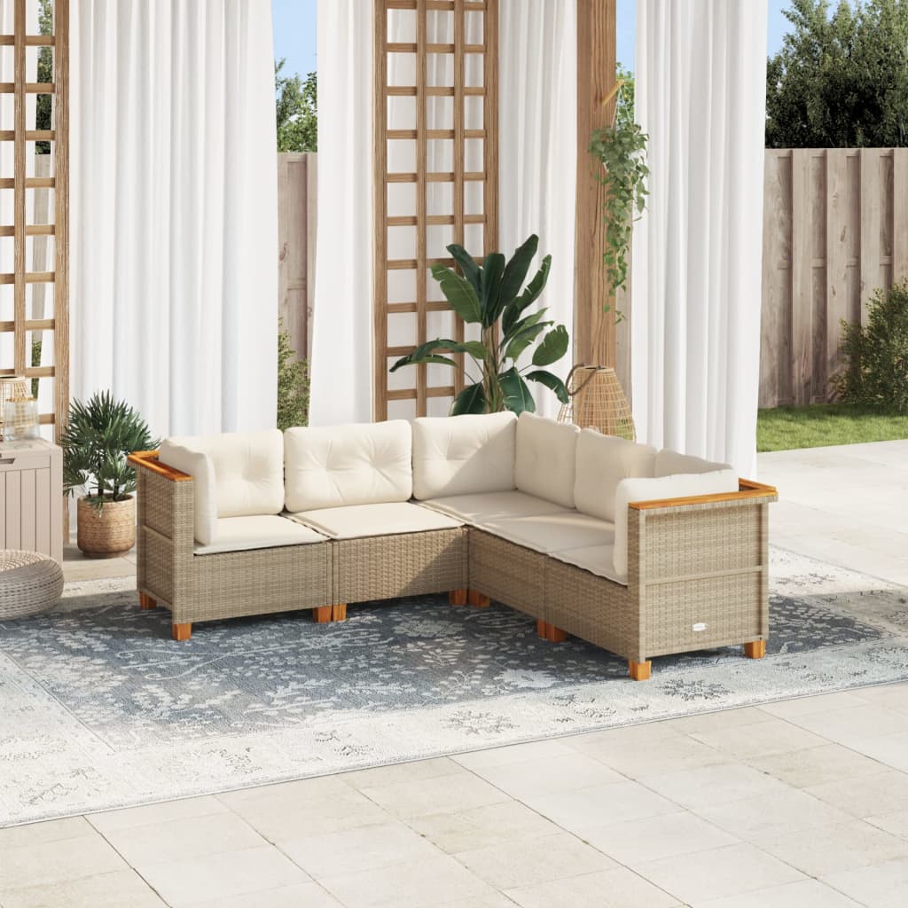 Set Mobilier De Grădină Cu Perne, 6 Piese, , Poliratan