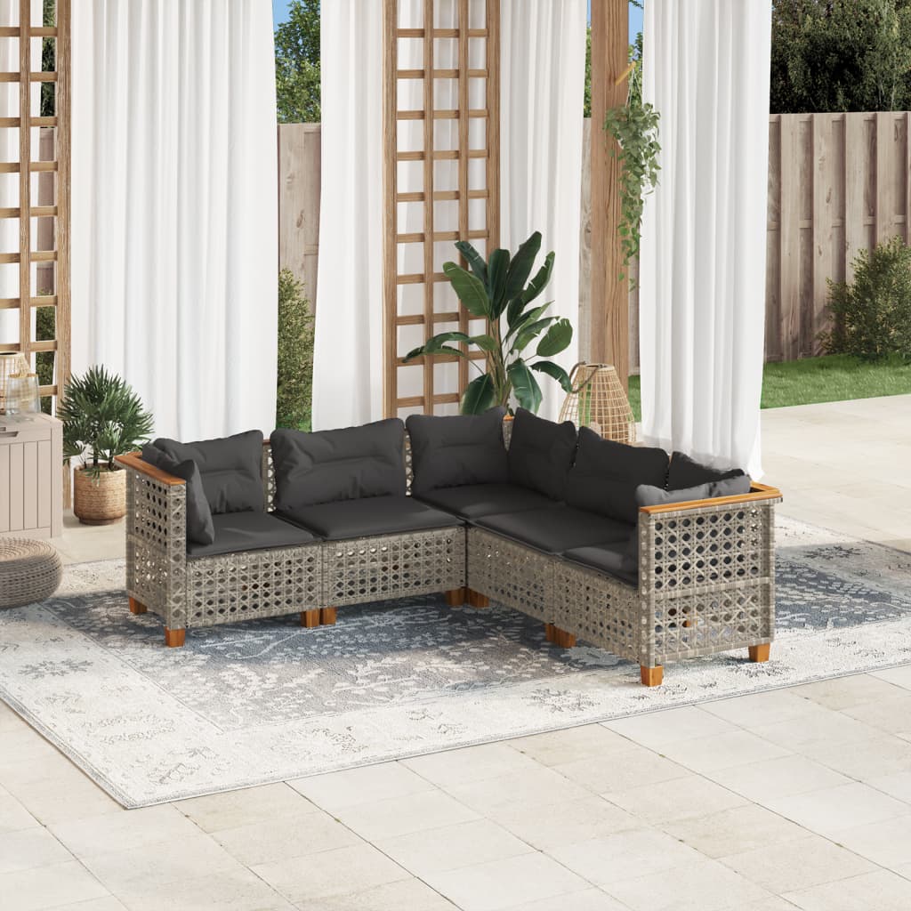 Set Mobilier De Grădină Cu Perne, 6 Piese, , Poliratan