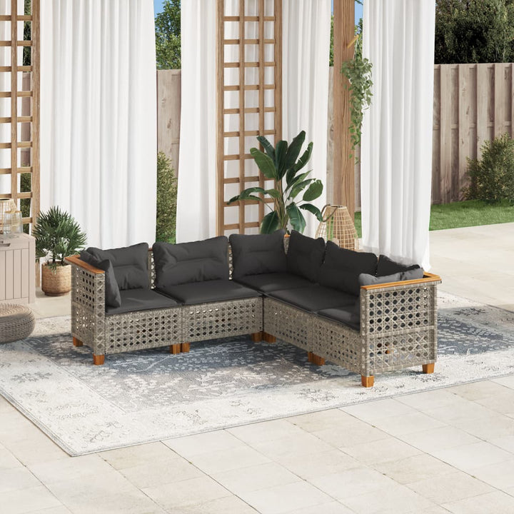 Set Mobilier De Grădină Cu Perne, 6 Piese, , Poliratan