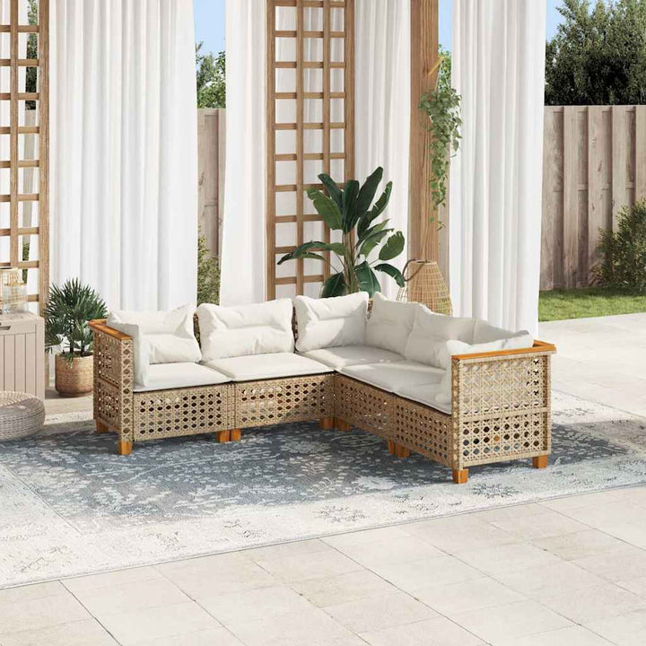 Set Mobilier De Grădină Cu Perne, 6 Piese, , Poliratan