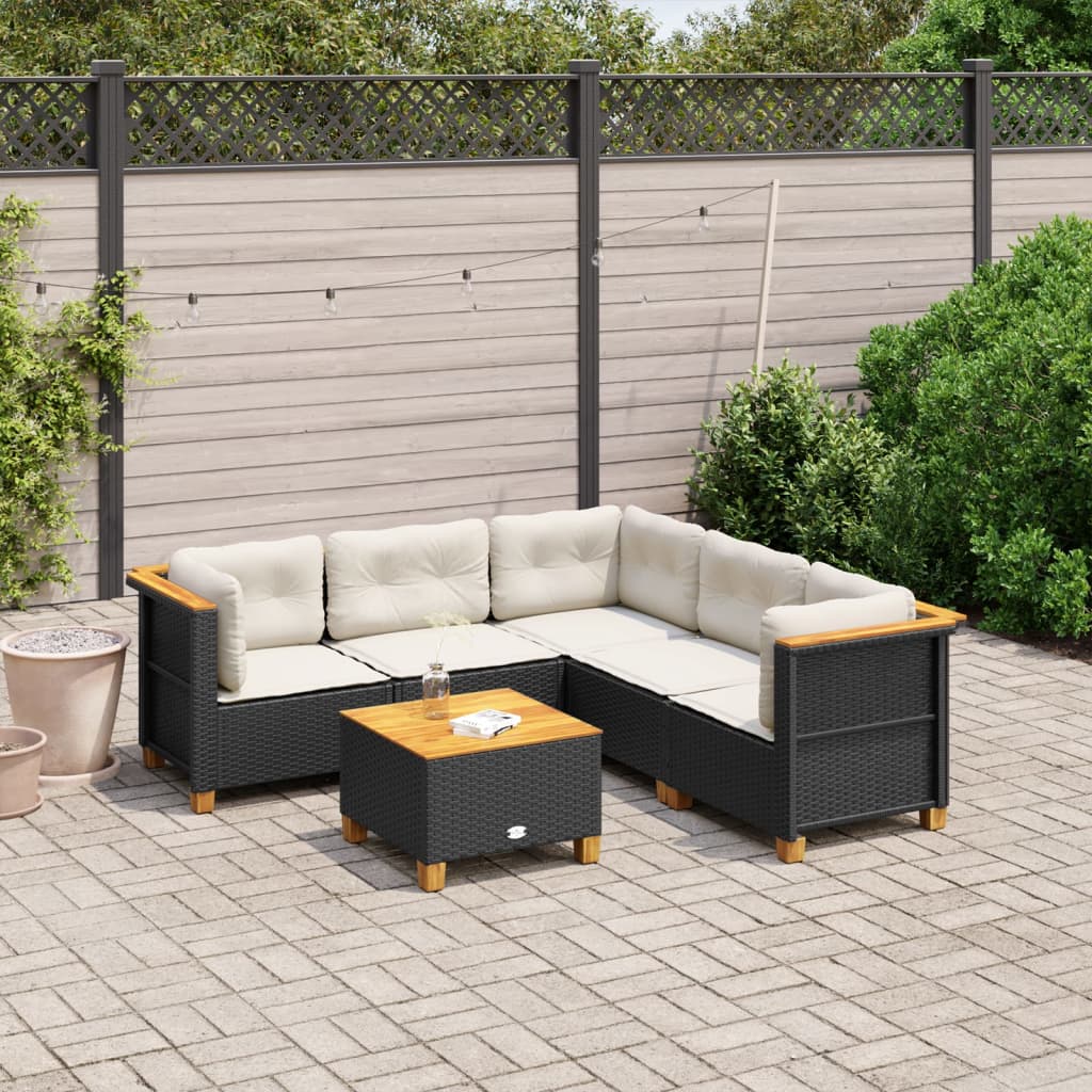 Set Mobilier De Grădină Cu Perne, 6 Piese, , Poliratan