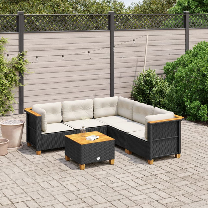Set Mobilier De Grădină Cu Perne, 6 Piese, , Poliratan