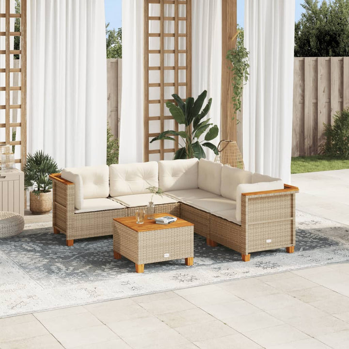 Set Mobilier De Grădină Cu Perne, 6 Piese, , Poliratan
