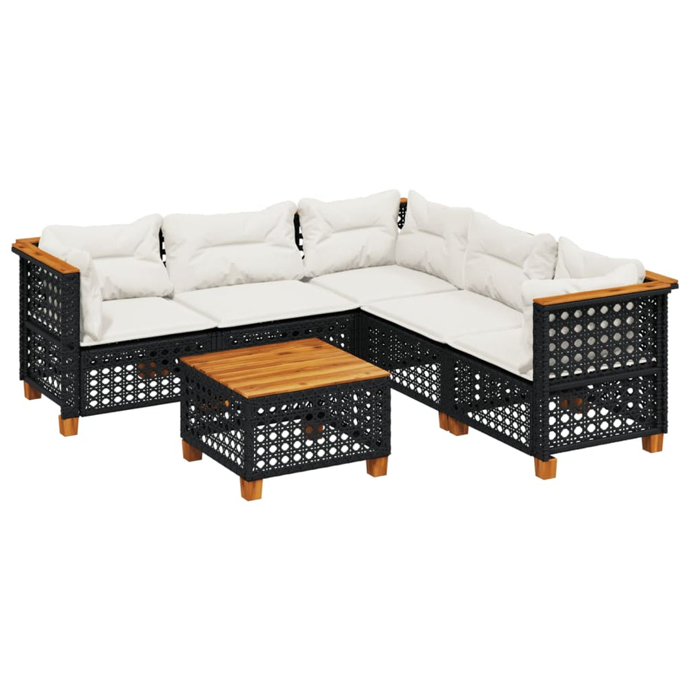 Set Mobilier De Grădină Cu Perne, 6 Piese, , Poliratan