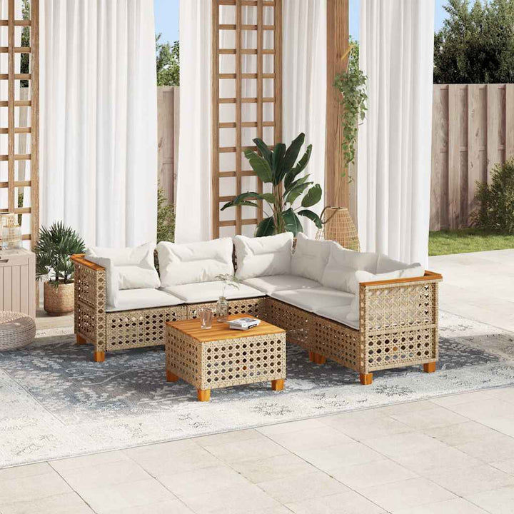 Set Mobilier De Grădină Cu Perne, 6 Piese, , Poliratan