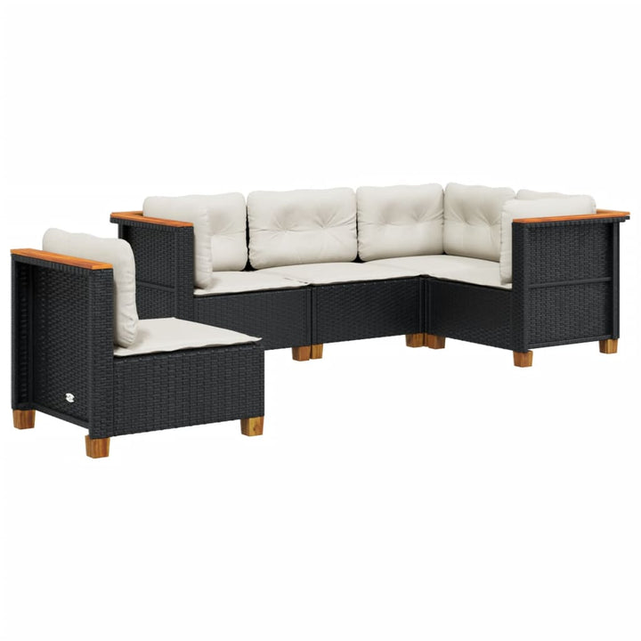 Set Mobilier De Grădină Cu Perne, 5 Piese, , Poliratan