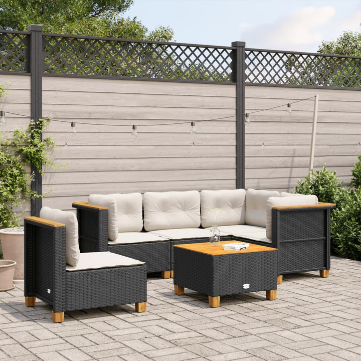 Set Mobilier De Grădină Cu Perne, 5 Piese, , Poliratan
