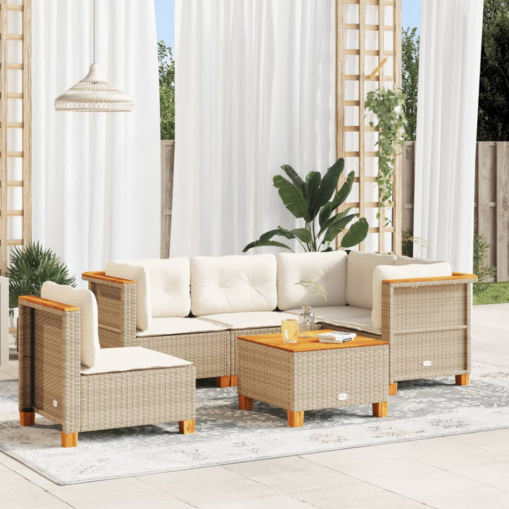 Set Mobilier De Grădină Cu Perne, 5 Piese, , Poliratan
