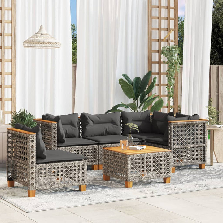 Set Mobilier De Grădină Cu Perne, 5 Piese, , Poliratan
