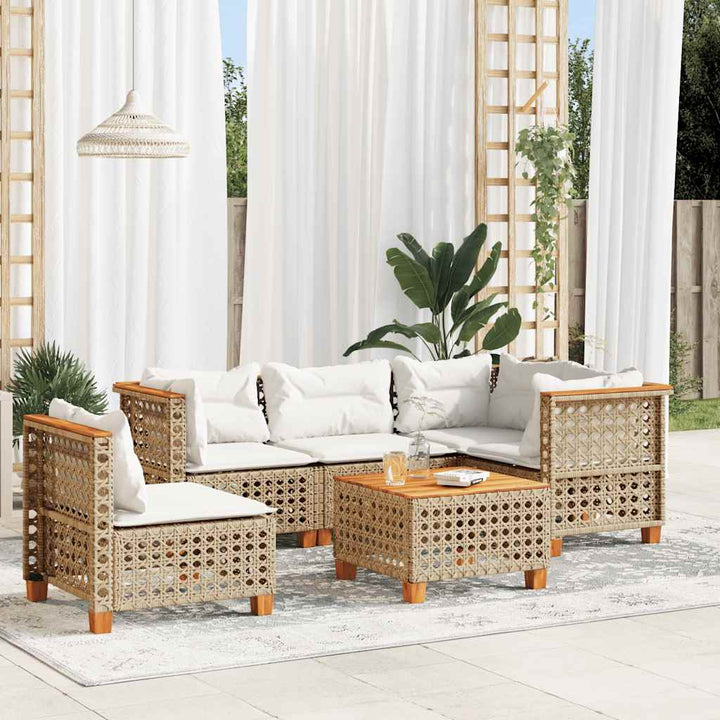 Set Mobilier De Grădină Cu Perne, 5 Piese, , Poliratan