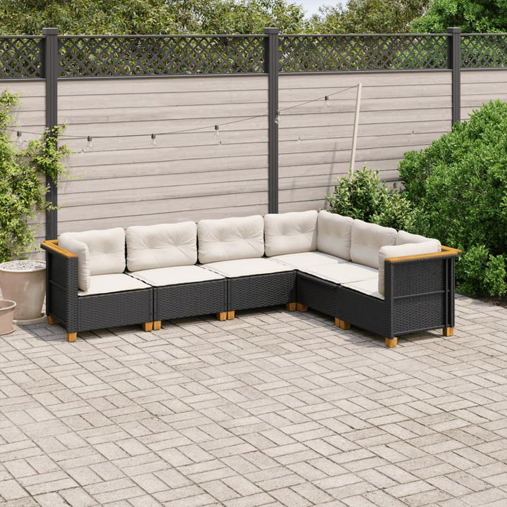 Set Mobilier Grădină Cu Perne, 6 Piese, , Poliratan
