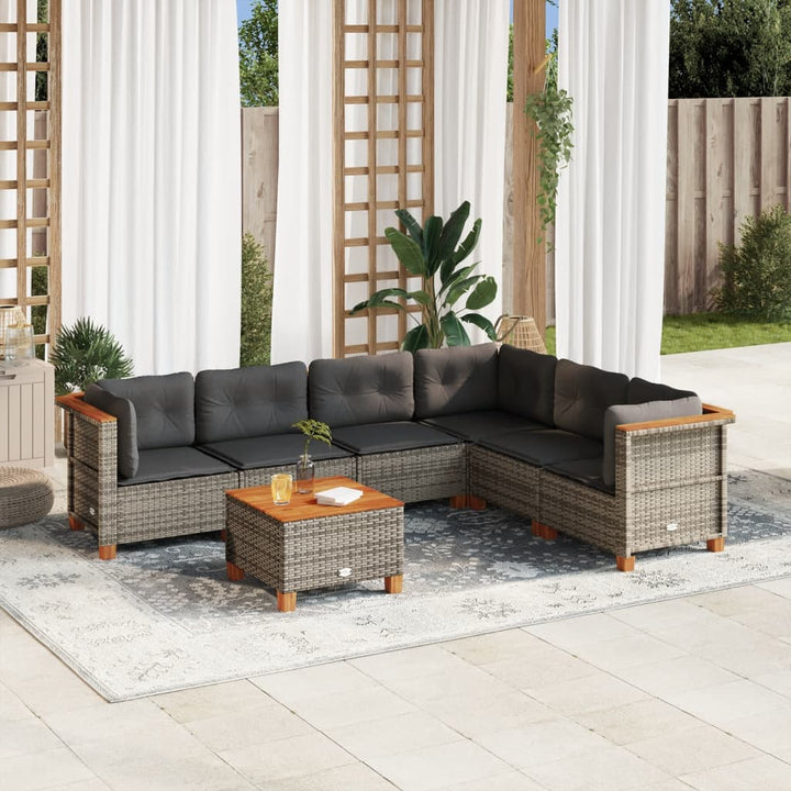 Set Mobilier Grădină Cu Perne, 6 Piese, , Poliratan