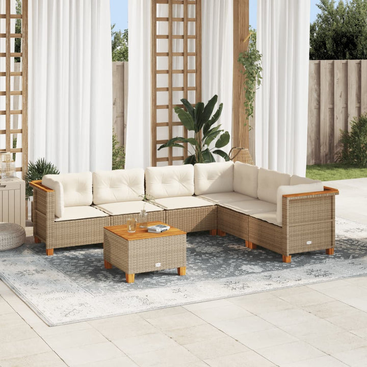 Set Mobilier Grădină Cu Perne, 6 Piese, , Poliratan