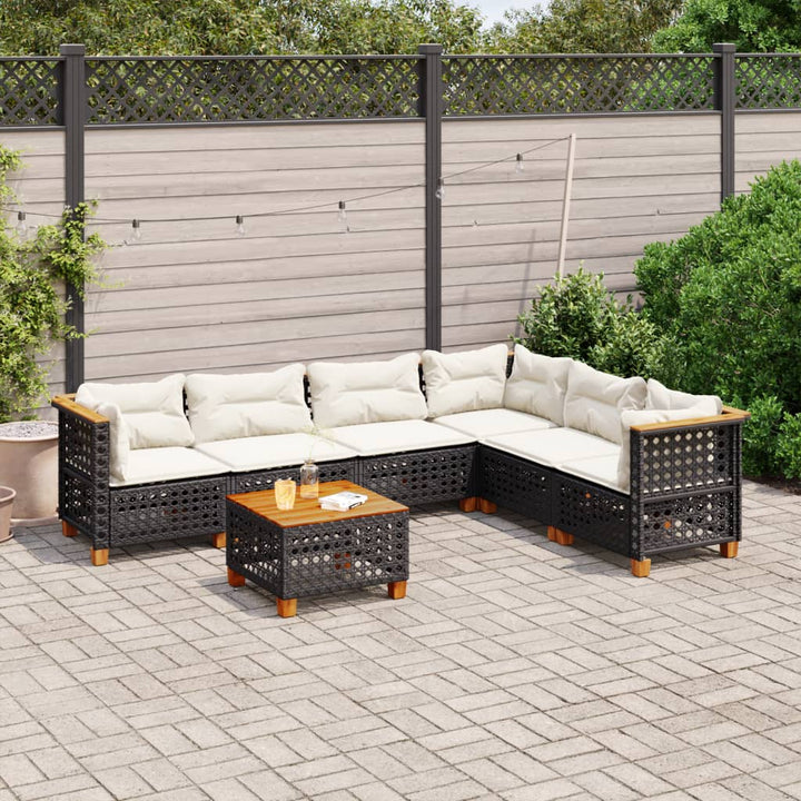 Set Mobilier Grădină Cu Perne, 6 Piese, , Poliratan