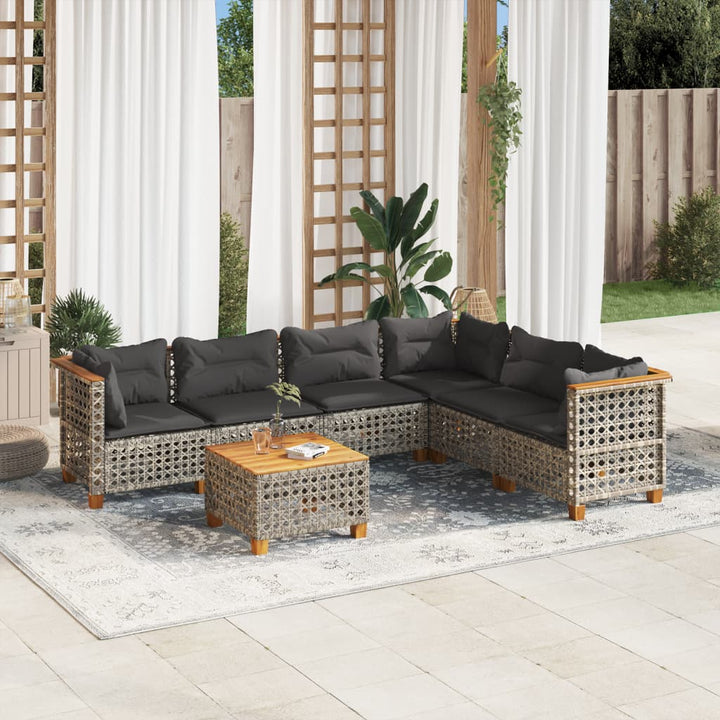 Set Mobilier Grădină Cu Perne, 6 Piese, , Poliratan