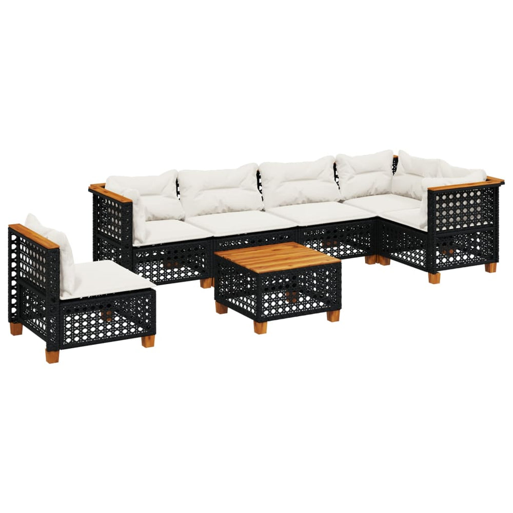 Set Canapele De Grădină Cu Perne, 7 Piese, , Poliratan