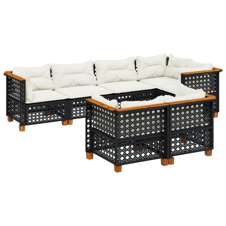 Set Canapele De Grădină Cu Perne, 7 Piese, , Poliratan