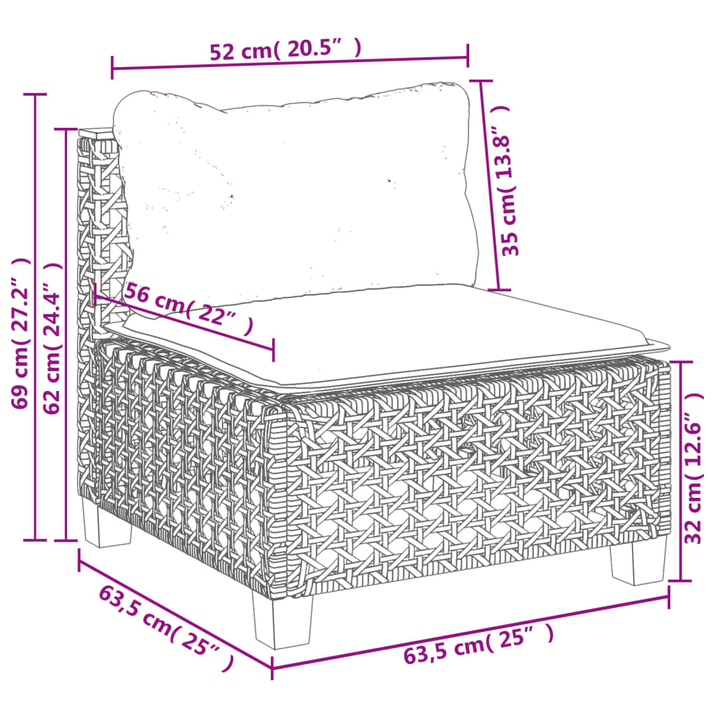 Set Canapele De Grădină Cu Perne, 7 Piese, , Poliratan