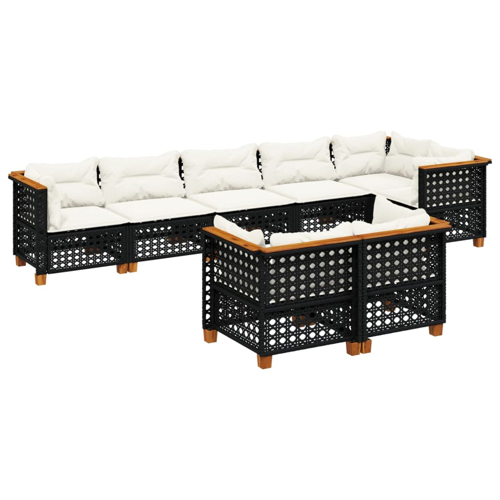 Set Mobilier De Grădină Cu Perne, 8 Piese, , Poliratan