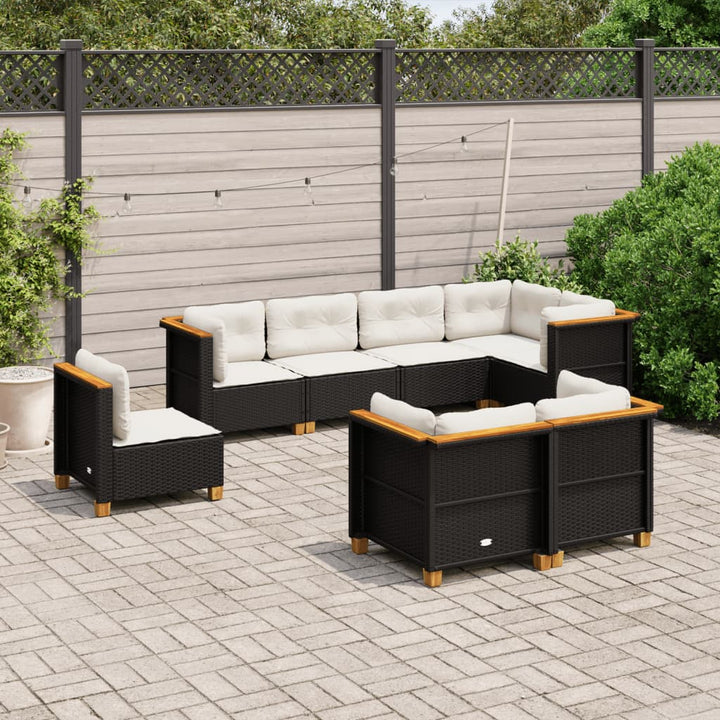 Set Canapele De Grădină Cu Perne, 8 Piese, , Poliratan