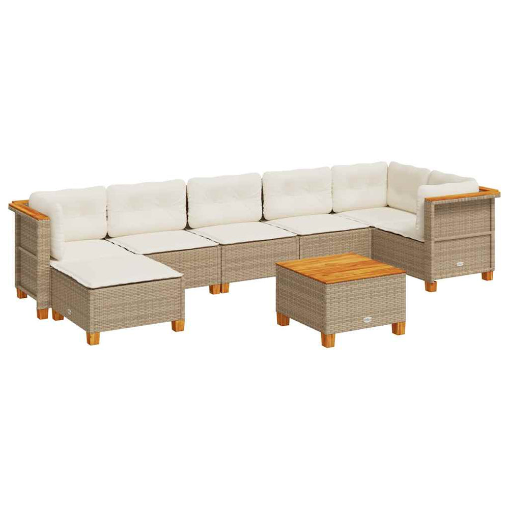 Set Canapele De Grădină, 8 Piese, Cu Perne, , Poliratan