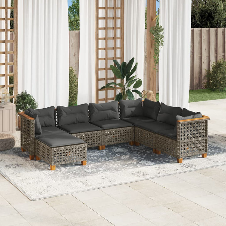 Set Canapele De Grădină, 7 Piese, Cu Perne, , Poliratan