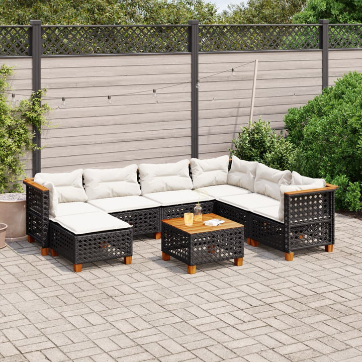Set Canapele De Grădină, 7 Piese, Cu Perne, , Poliratan
