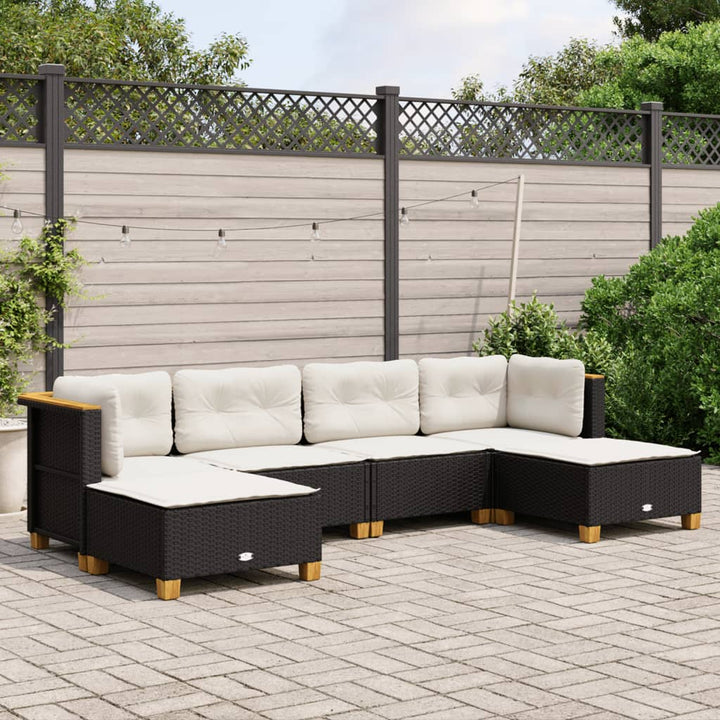 Set Mobilier Grădină Cu Perne, 6 Piese, , Poliratan