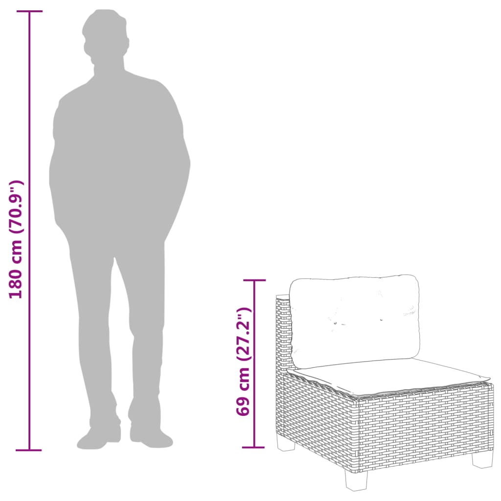 Set Mobilier Grădină Cu Perne, 6 Piese, , Poliratan