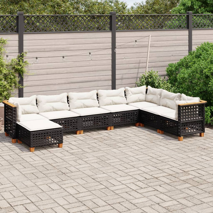 Set Canapele De Grădină Cu Perne, 8 Piese, , Poliratan