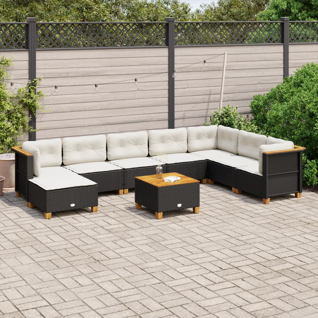 Set Canapele De Grădină Cu Perne, 8 Piese, , Poliratan