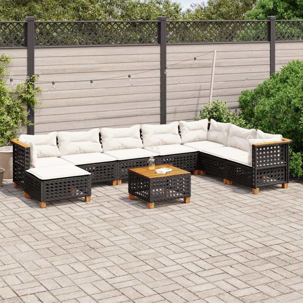 Set Canapele De Grădină Cu Perne, 8 Piese, , Poliratan
