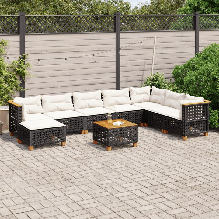 Set Canapele De Grădină Cu Perne, 8 Piese, , Poliratan