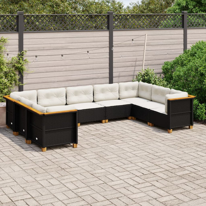 Set Canapele De Grădină Cu Perne, 10 Piese, , Poliratan