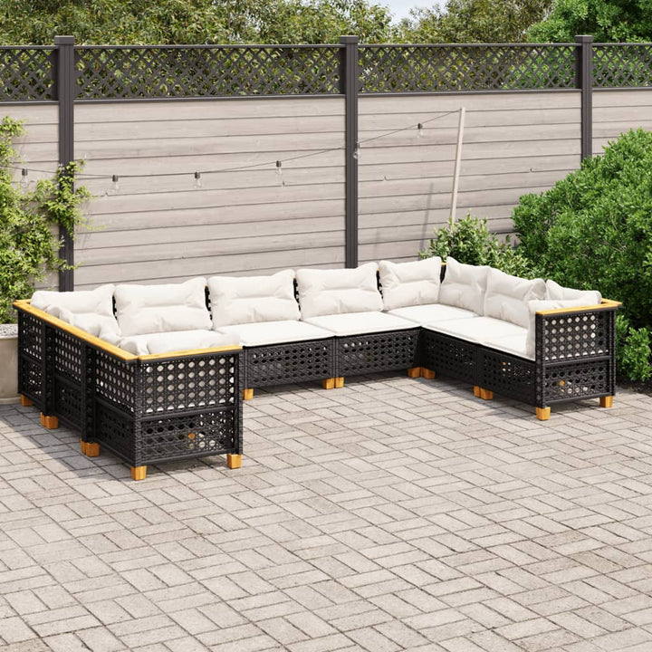 Set Canapele De Grădină Cu Perne, 10 Piese, , Poliratan