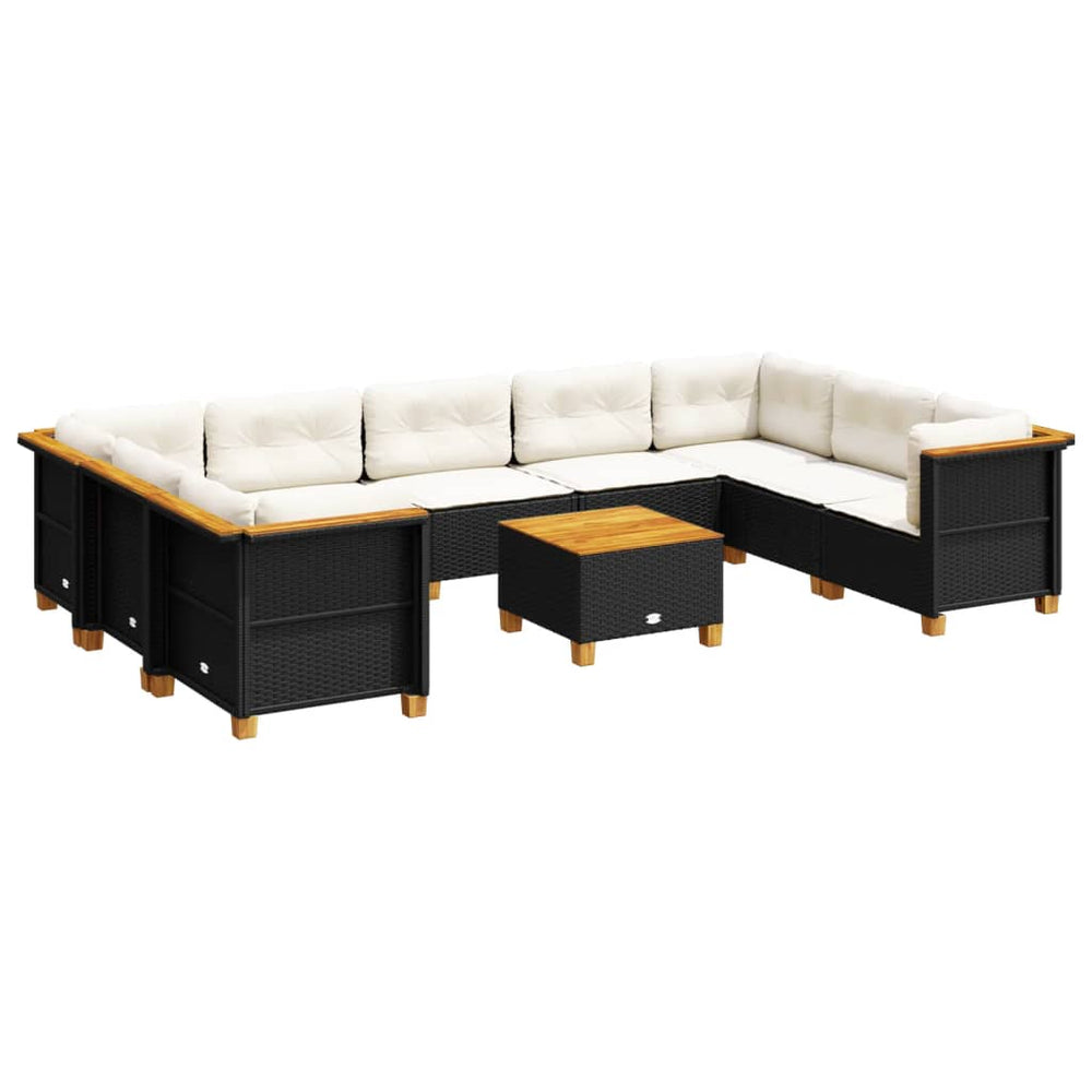 Set Canapele De Grădină Cu Perne, 10 Piese, , Poliratan